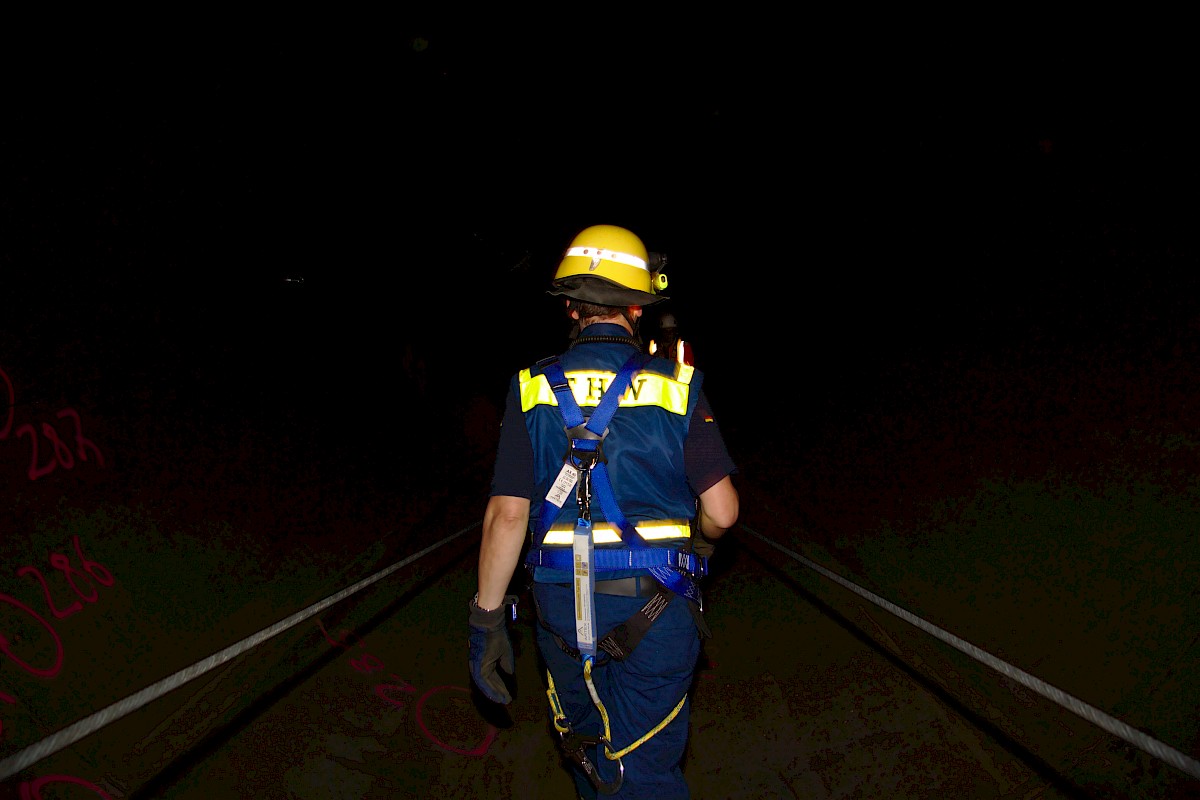 Gemeinschaftsübung von THW Lohr und Feuerwehr am Oberbecken