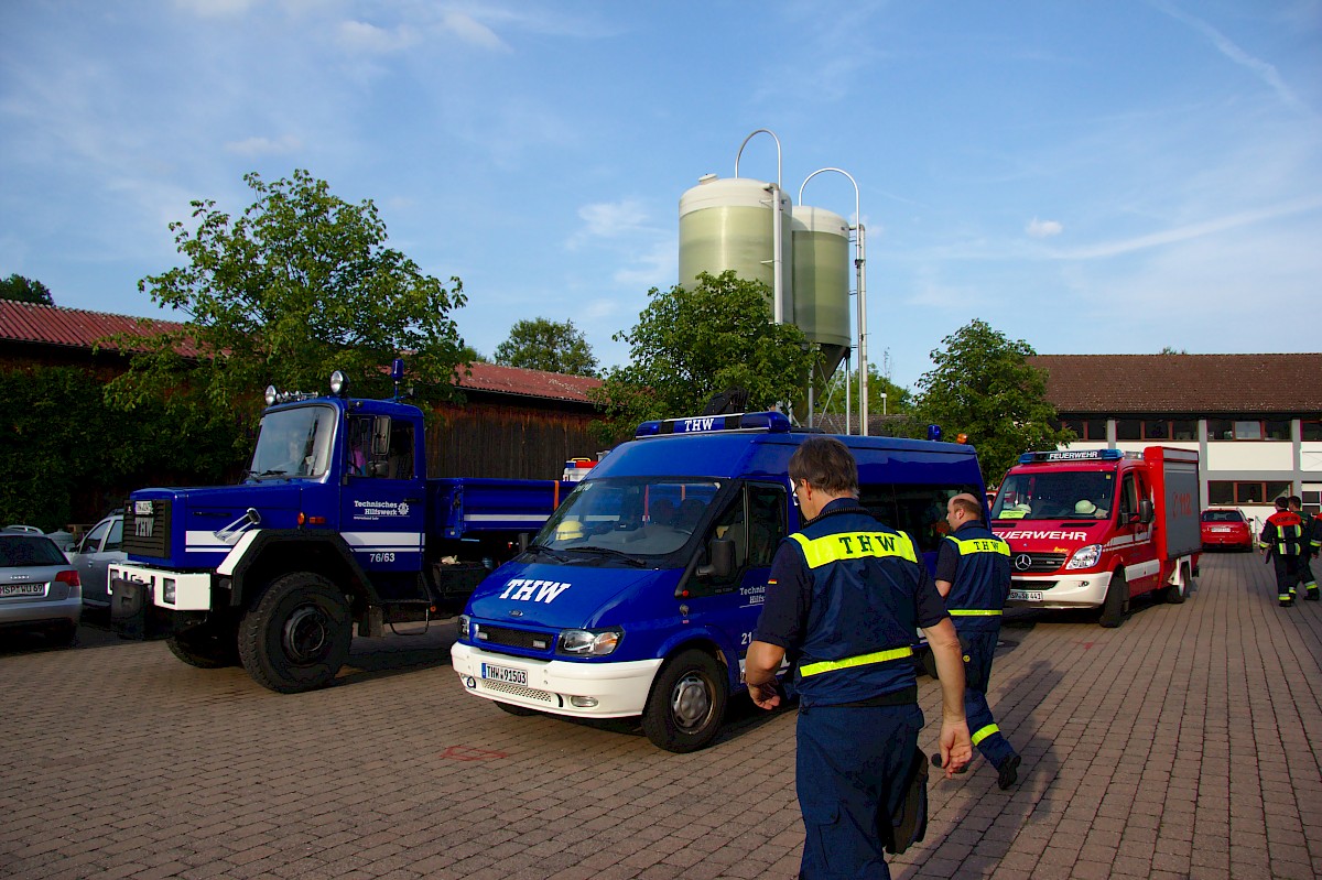 Waldbrand-Übung mit der Feuerwehr