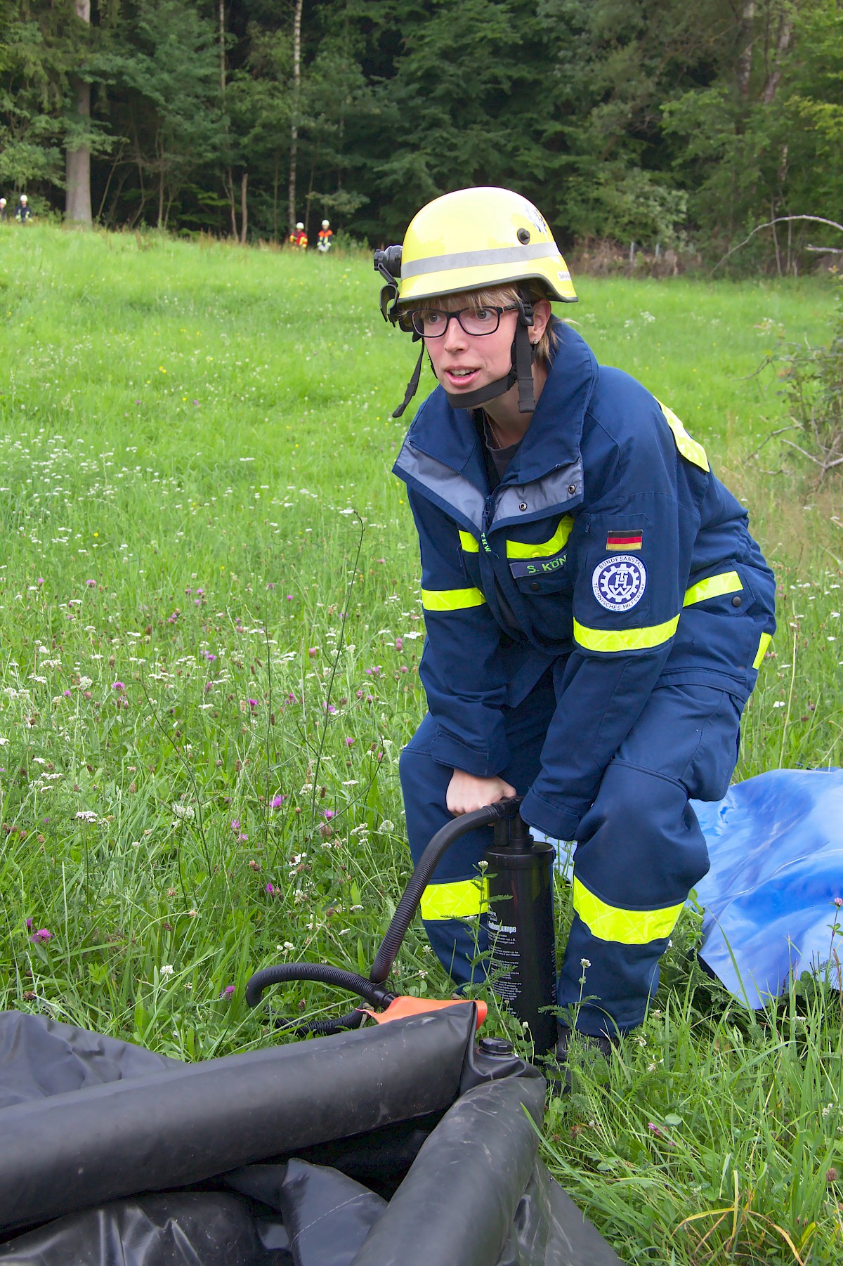 Waldbrand-Übung mit der Feuerwehr