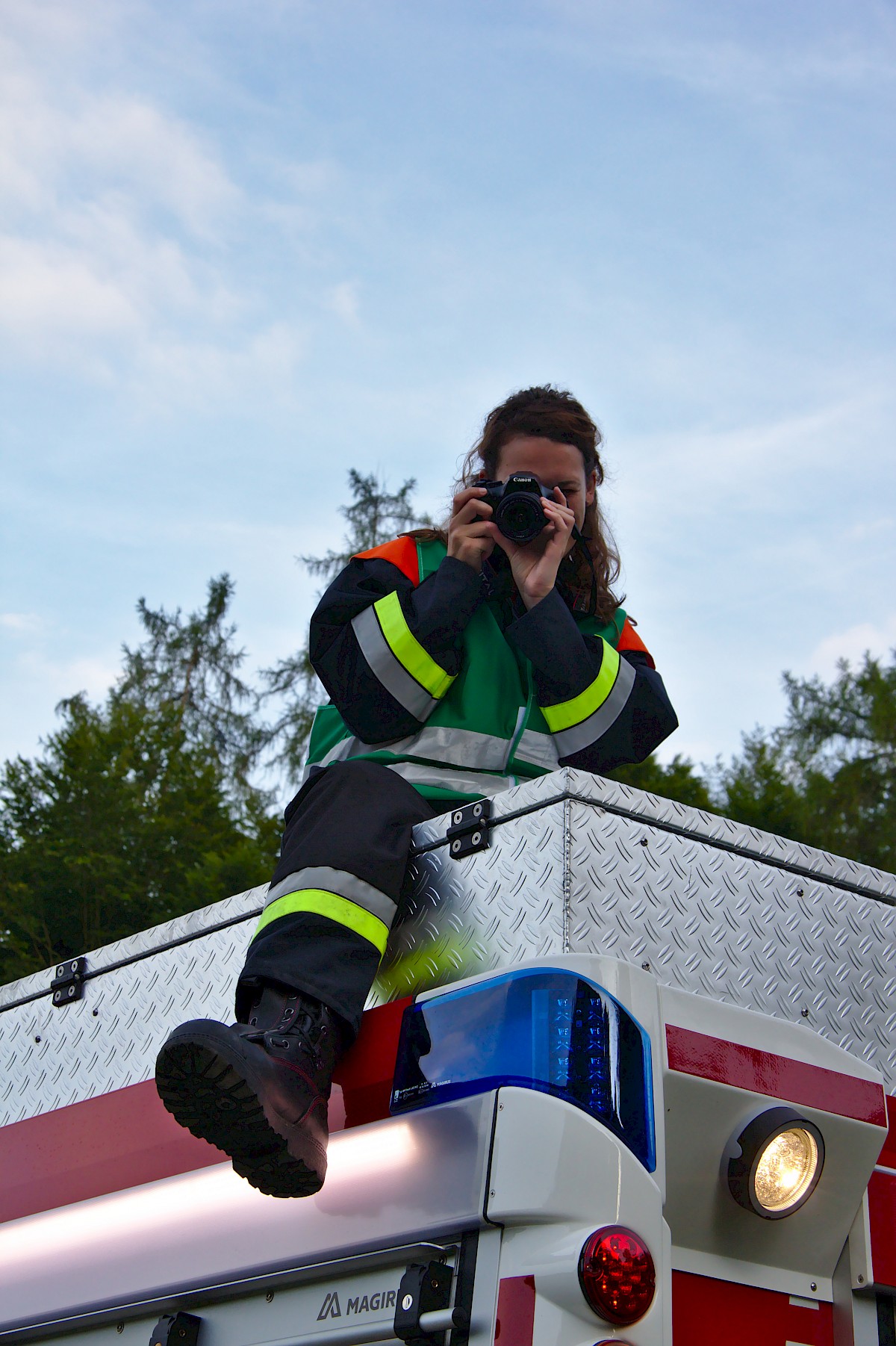 Waldbrand-Übung mit der Feuerwehr