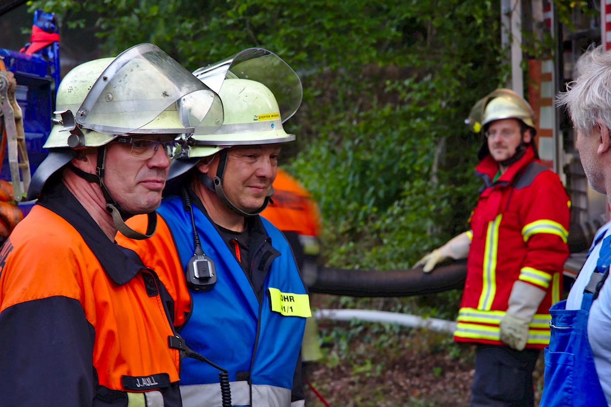 Waldbrand-Übung mit der Feuerwehr