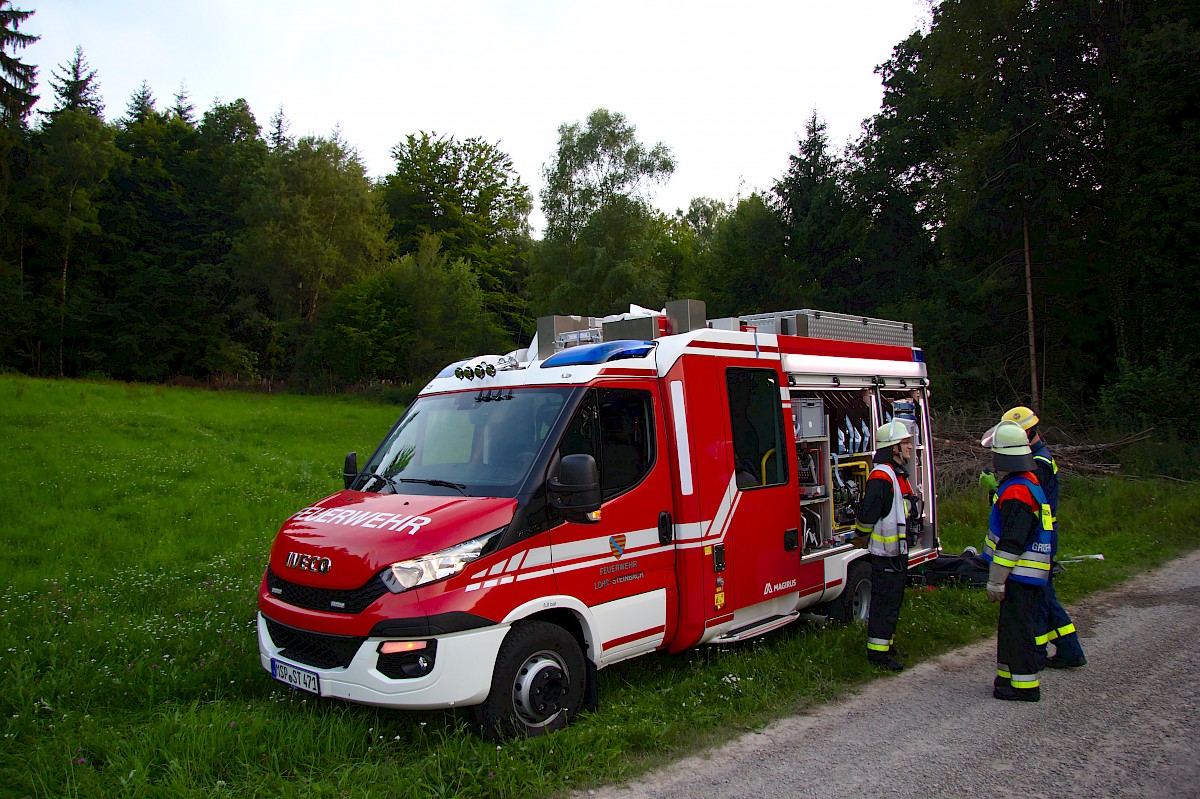 Waldbrand-Übung mit der Feuerwehr