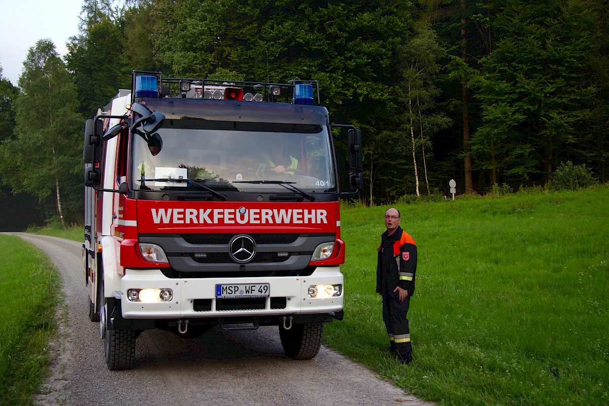 Waldbrand-Übung mit der Feuerwehr