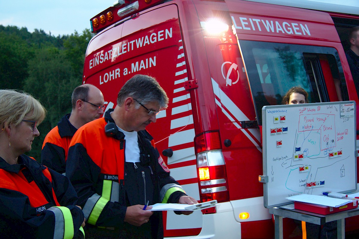 Waldbrand-Übung mit der Feuerwehr