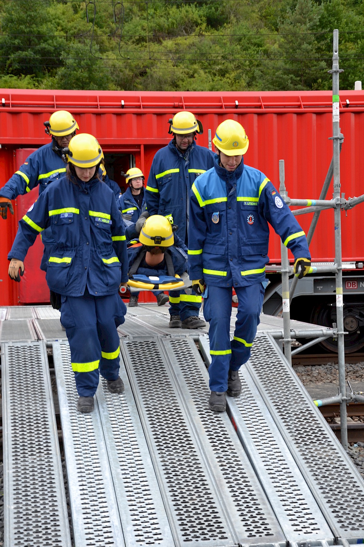 Ausbildung am Tunnelrettungszug der DB AG im Rahmen der Dreitagesübung