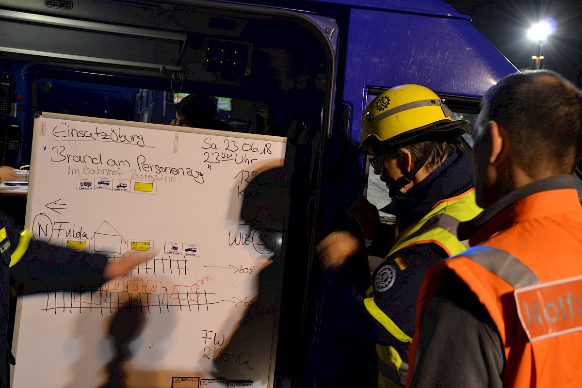 Überraschungsnachtübung der Feuerwehr Burgsinn mit dem THW Lohr