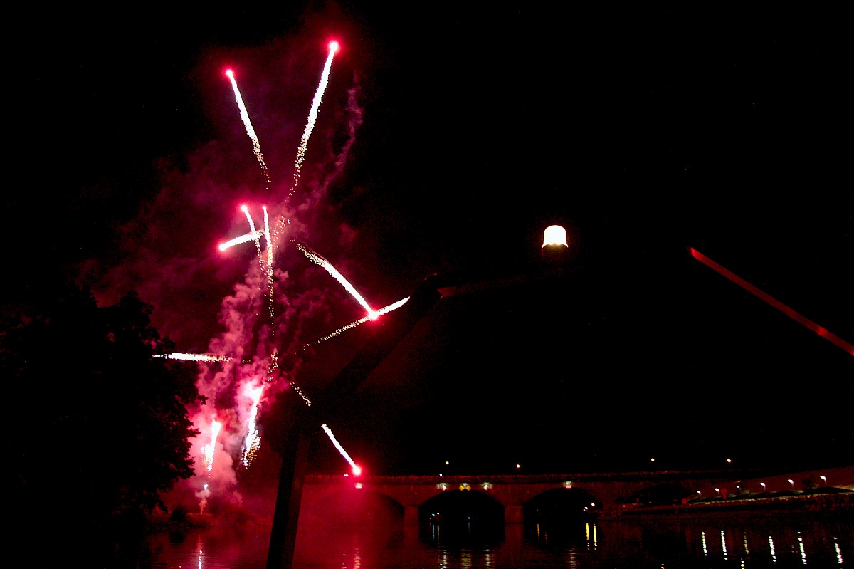 Absicherung des Abschlussfeuerwerkes der Lohrer Spessartfestwoche