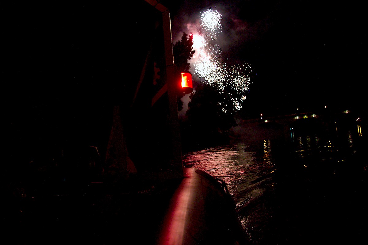 Absicherung des Abschlussfeuerwerkes der Lohrer Spessartfestwoche