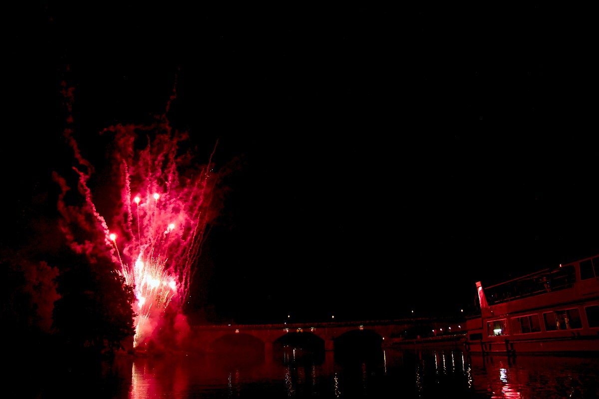 Absicherung des Abschlussfeuerwerkes der Lohrer Spessartfestwoche