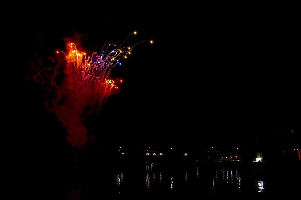 Absicherung des Abschlussfeuerwerkes der Lohrer Spessartfestwoche