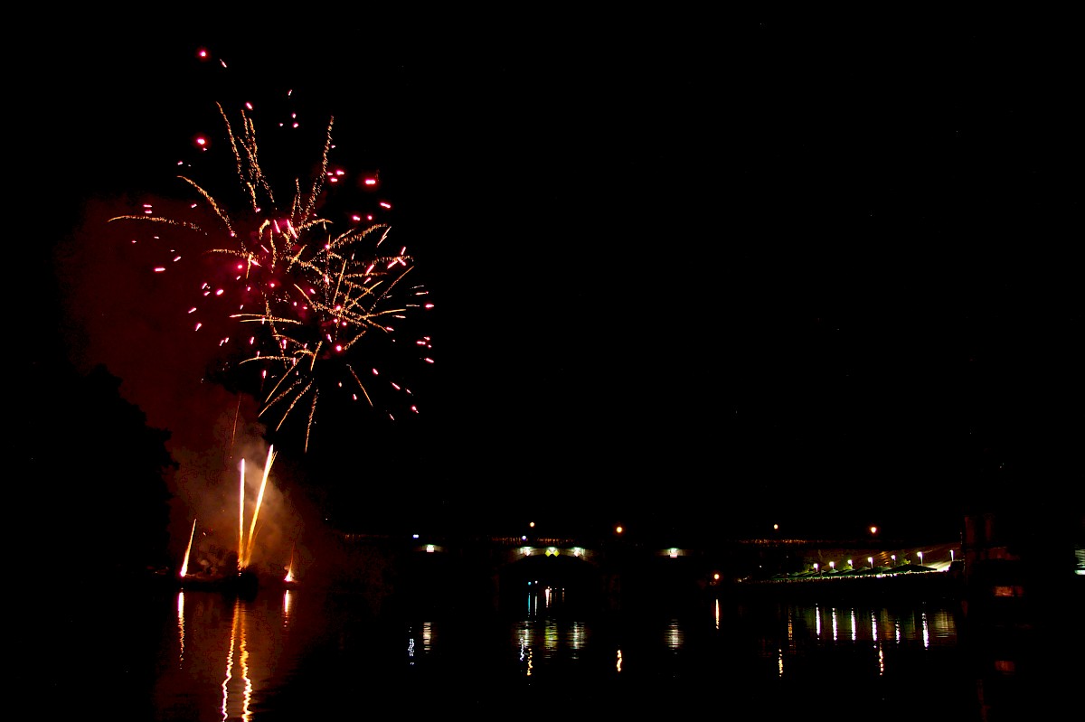 Absicherung des Abschlussfeuerwerkes der Lohrer Spessartfestwoche