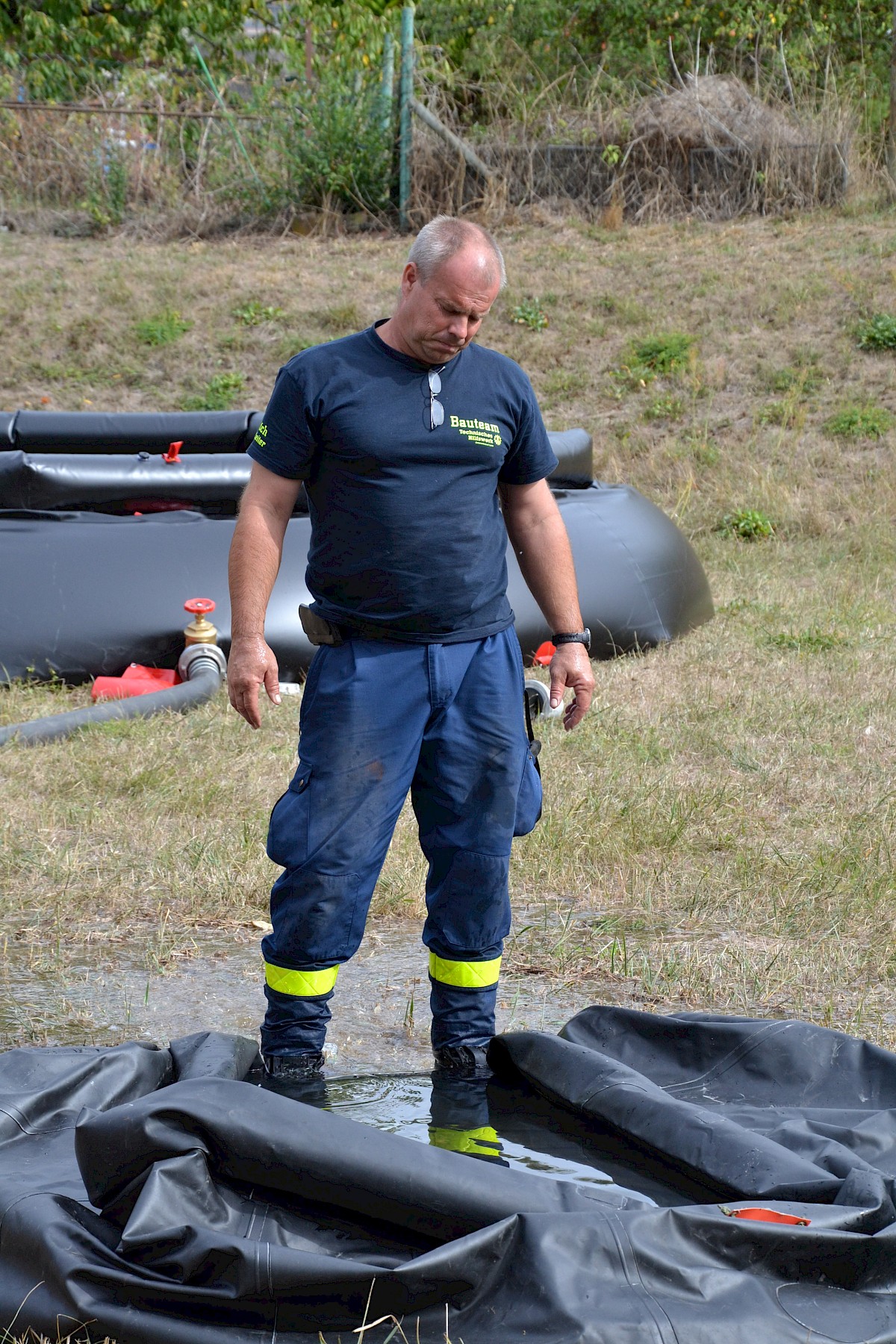 THW Lohr pumpt 70 000 Liter Löschwasser bei Herbstübung