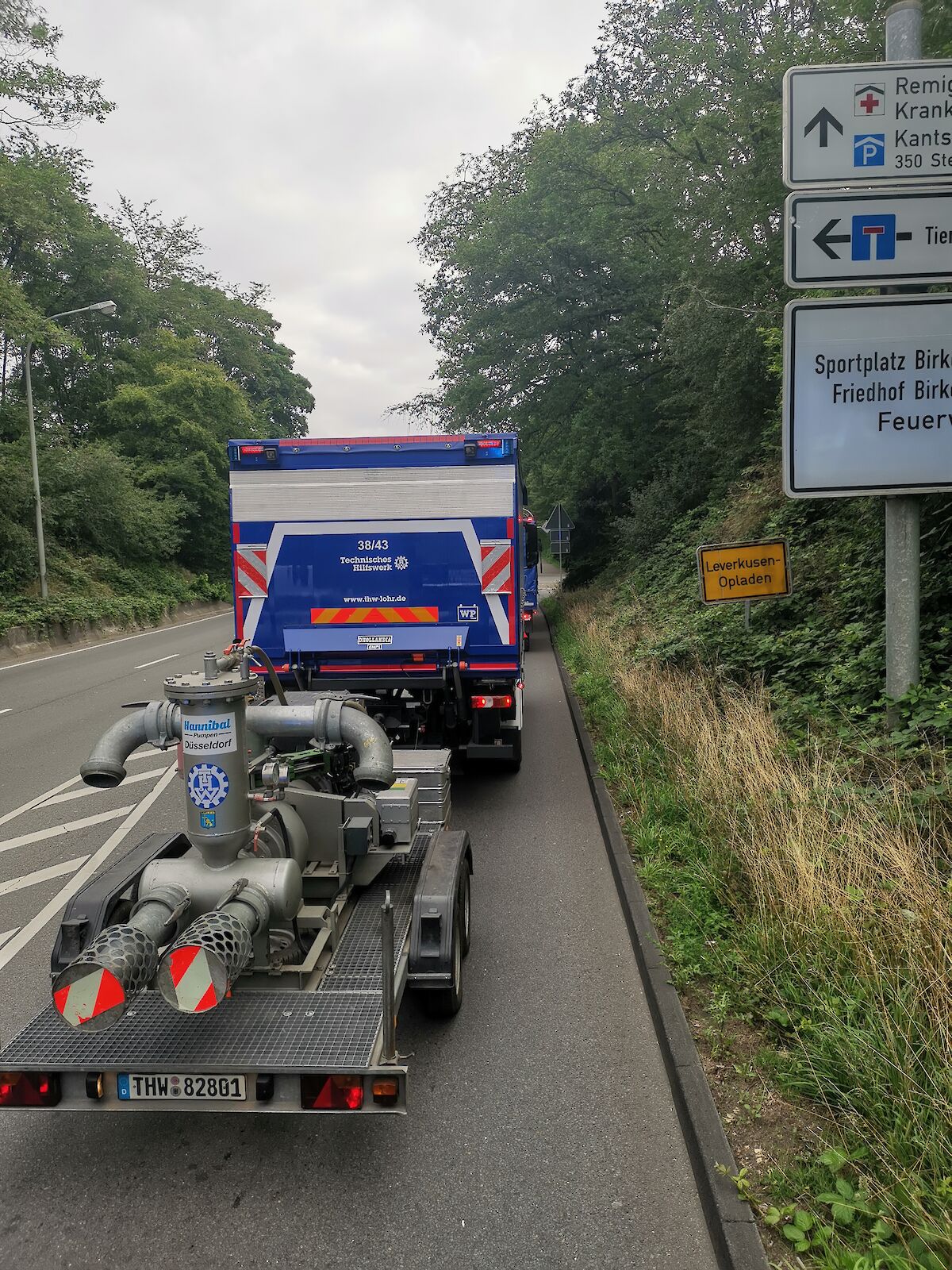 THW Lohr mit Großpumpen im Hochwassereinsatz in NRW