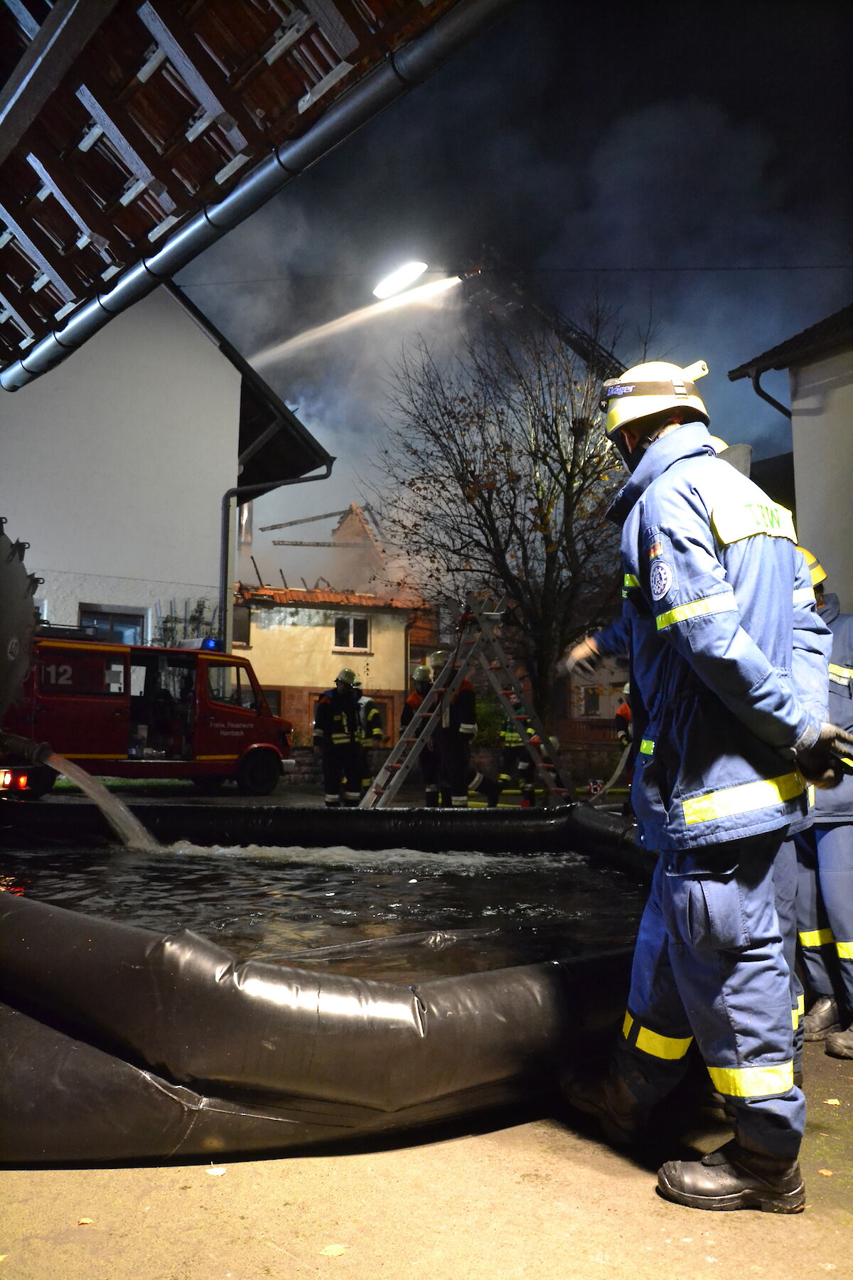 Alarm für das THW Lohr - Unterstützung bei Brand im Sägewerk