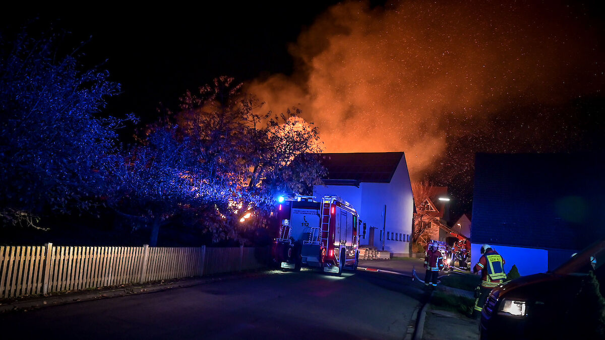 Alarm für das THW Lohr - Unterstützung bei Brand im Sägewerk