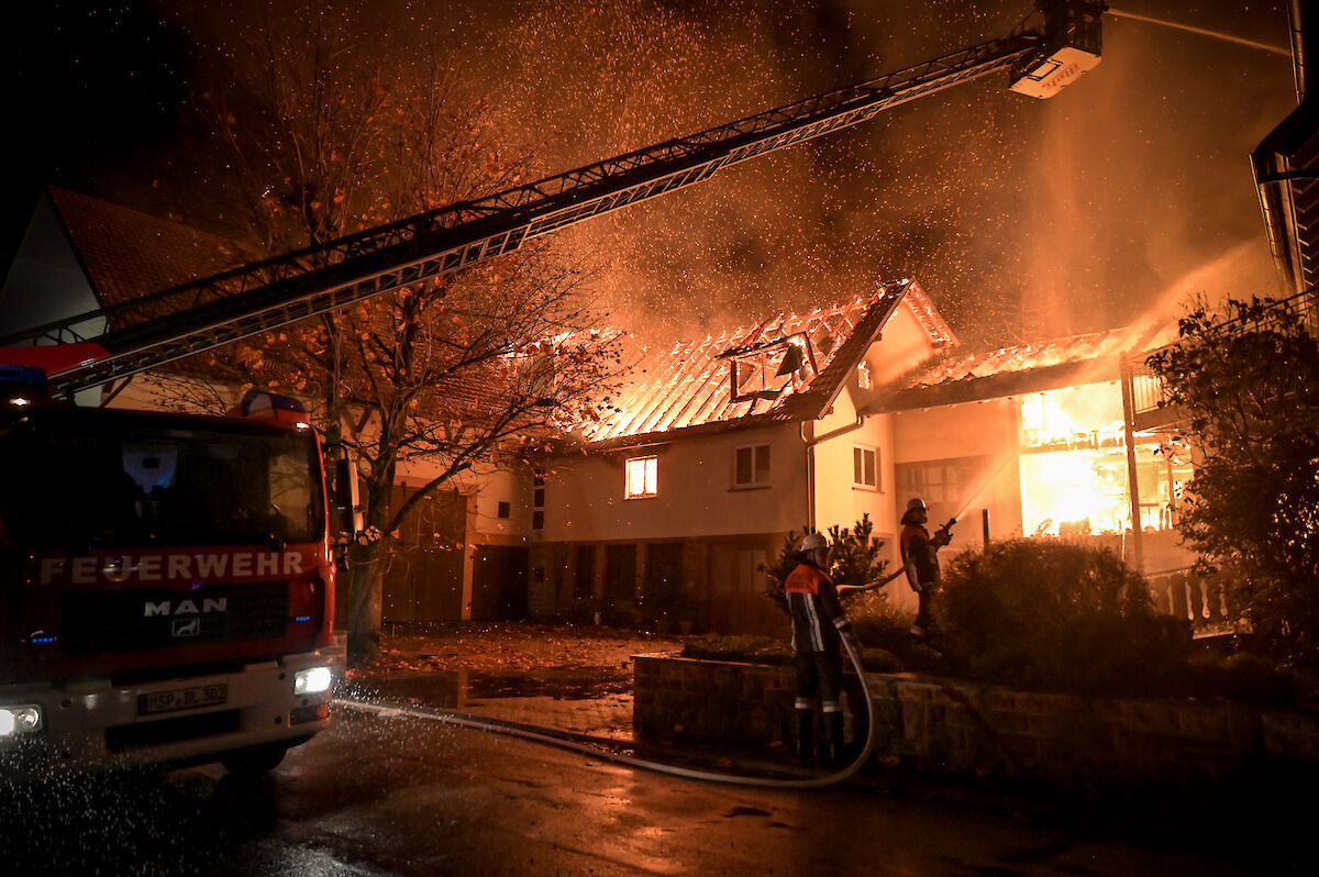 Alarm für das THW Lohr - Unterstützung bei Brand im Sägewerk