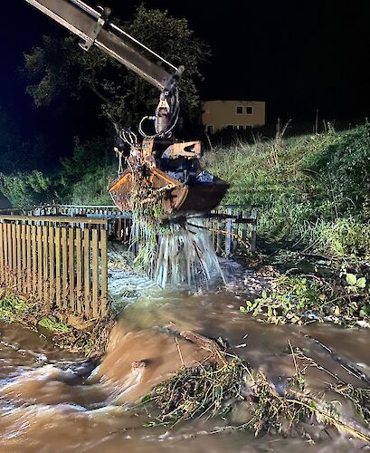 Lange Einsatznacht für unsere THW-Kräfte - Unwetter in Frammersbach