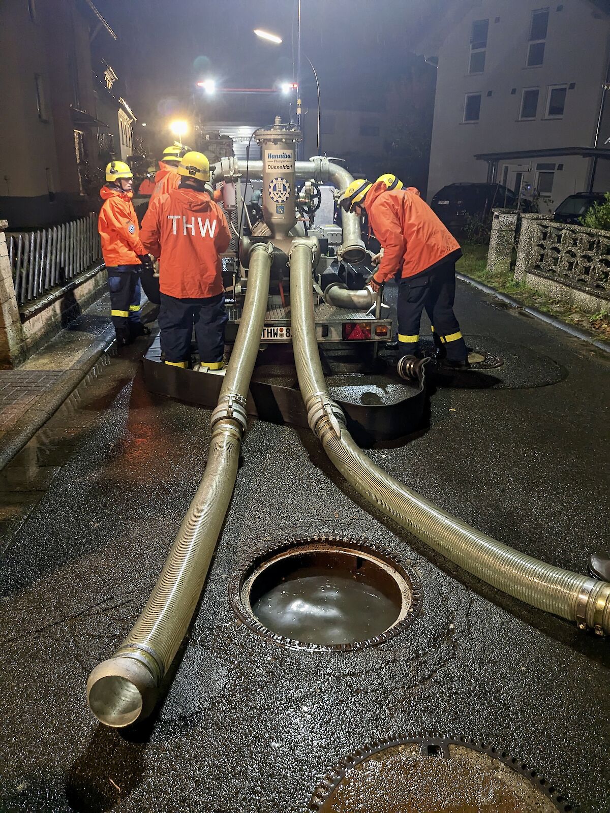 Einsatz für das THW Lohr mit Fachgruppe WP in Wiesthal.