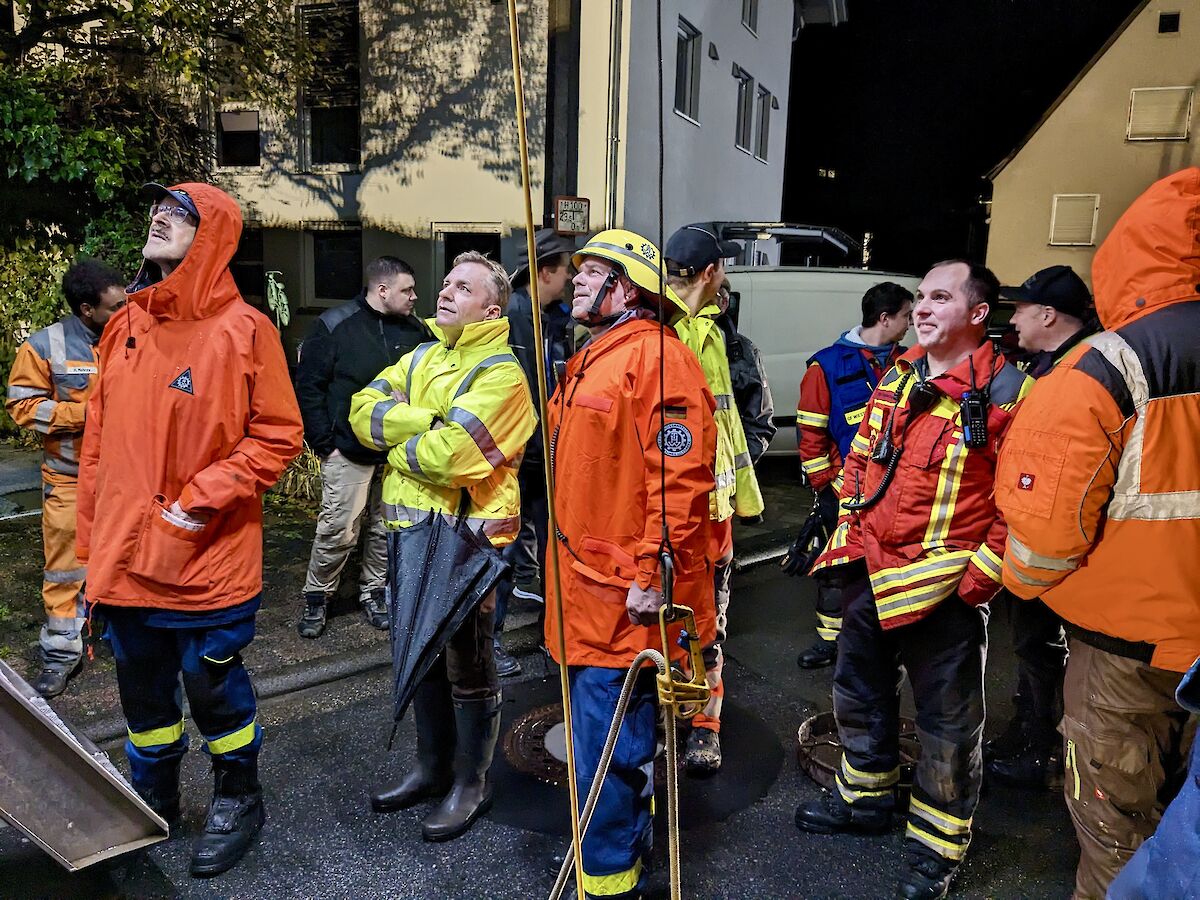 Einsatz für das THW Lohr mit Fachgruppe WP in Wiesthal.