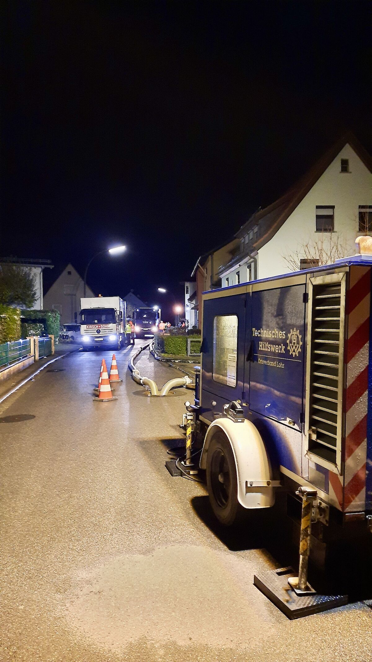 Einsatz für das THW Lohr mit Fachgruppe WP in Wiesthal.