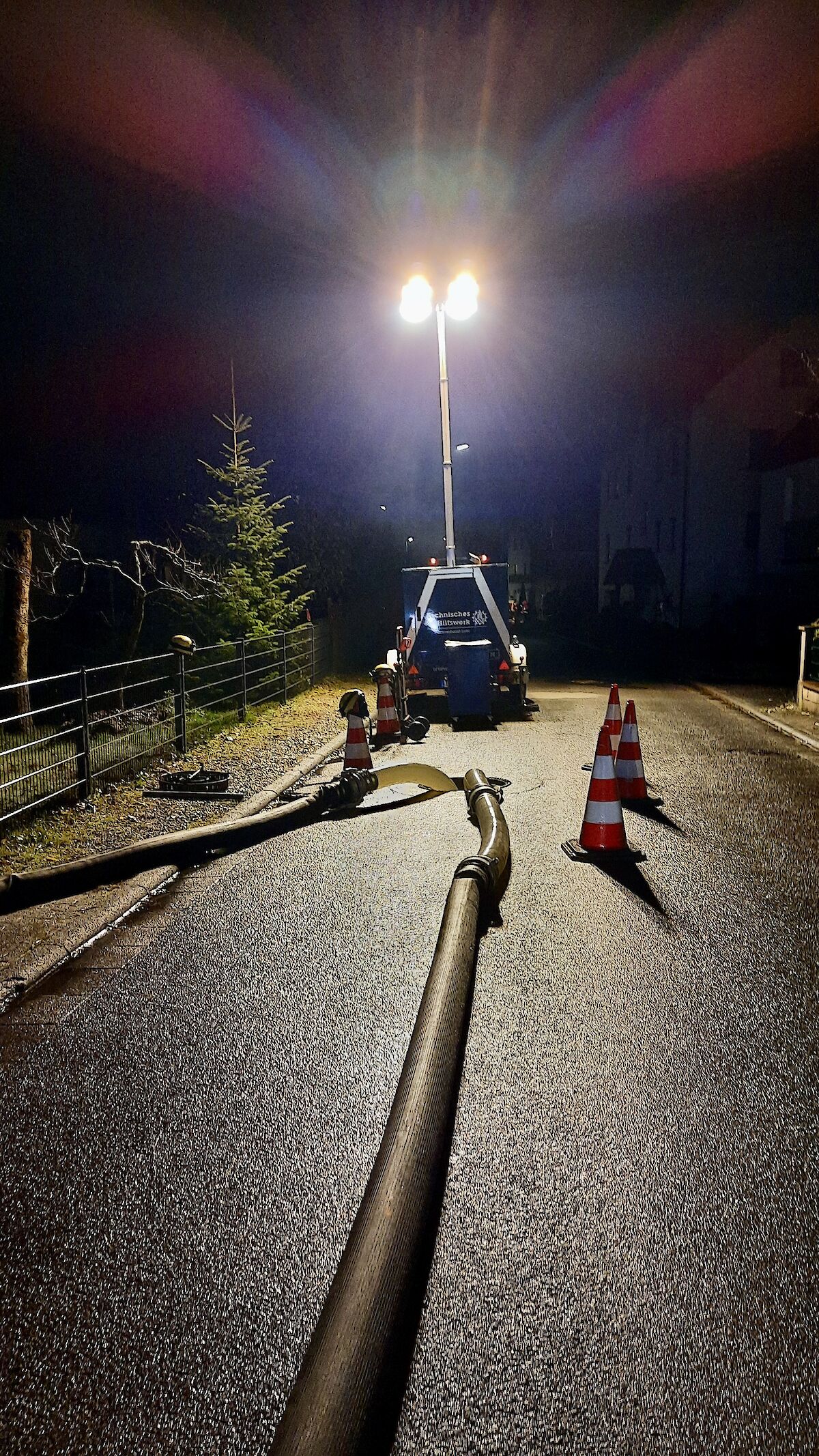 Einsatz für das THW Lohr mit Fachgruppe WP in Wiesthal.