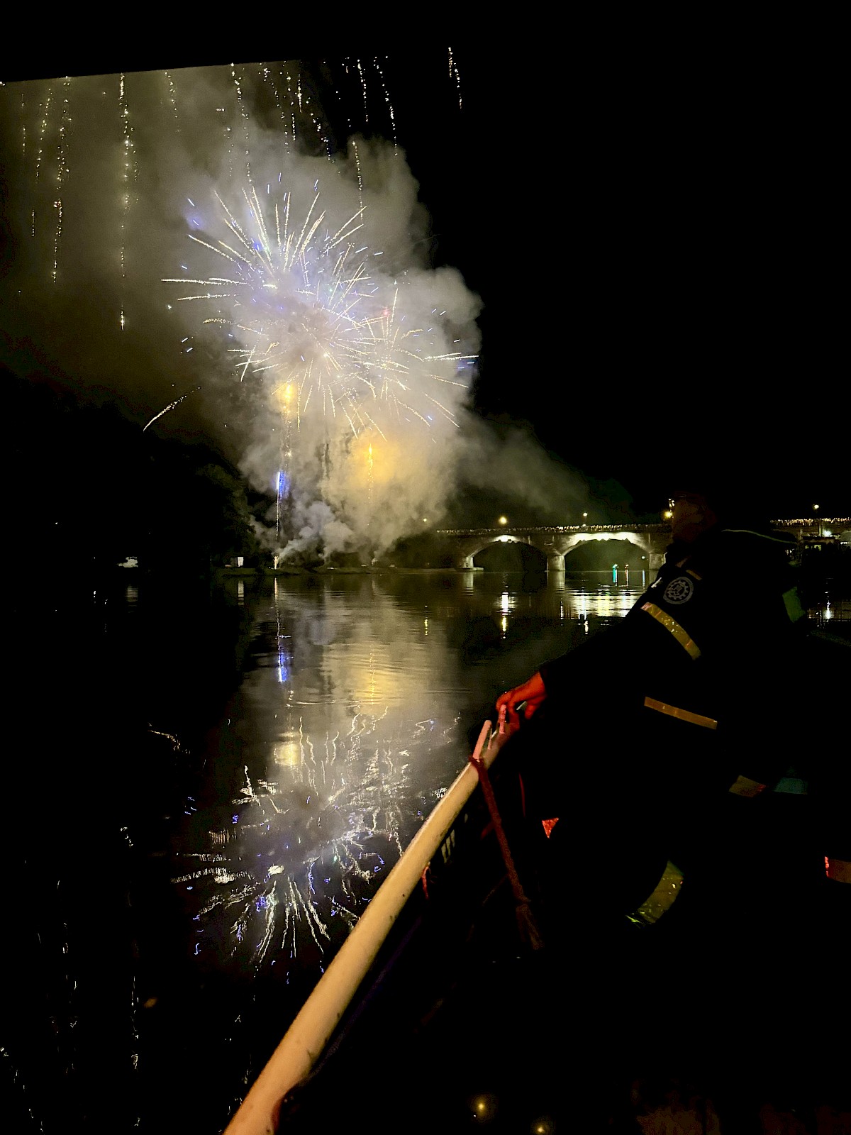 Absicherung des Feuerwerks der 77. Spessartfestwoche