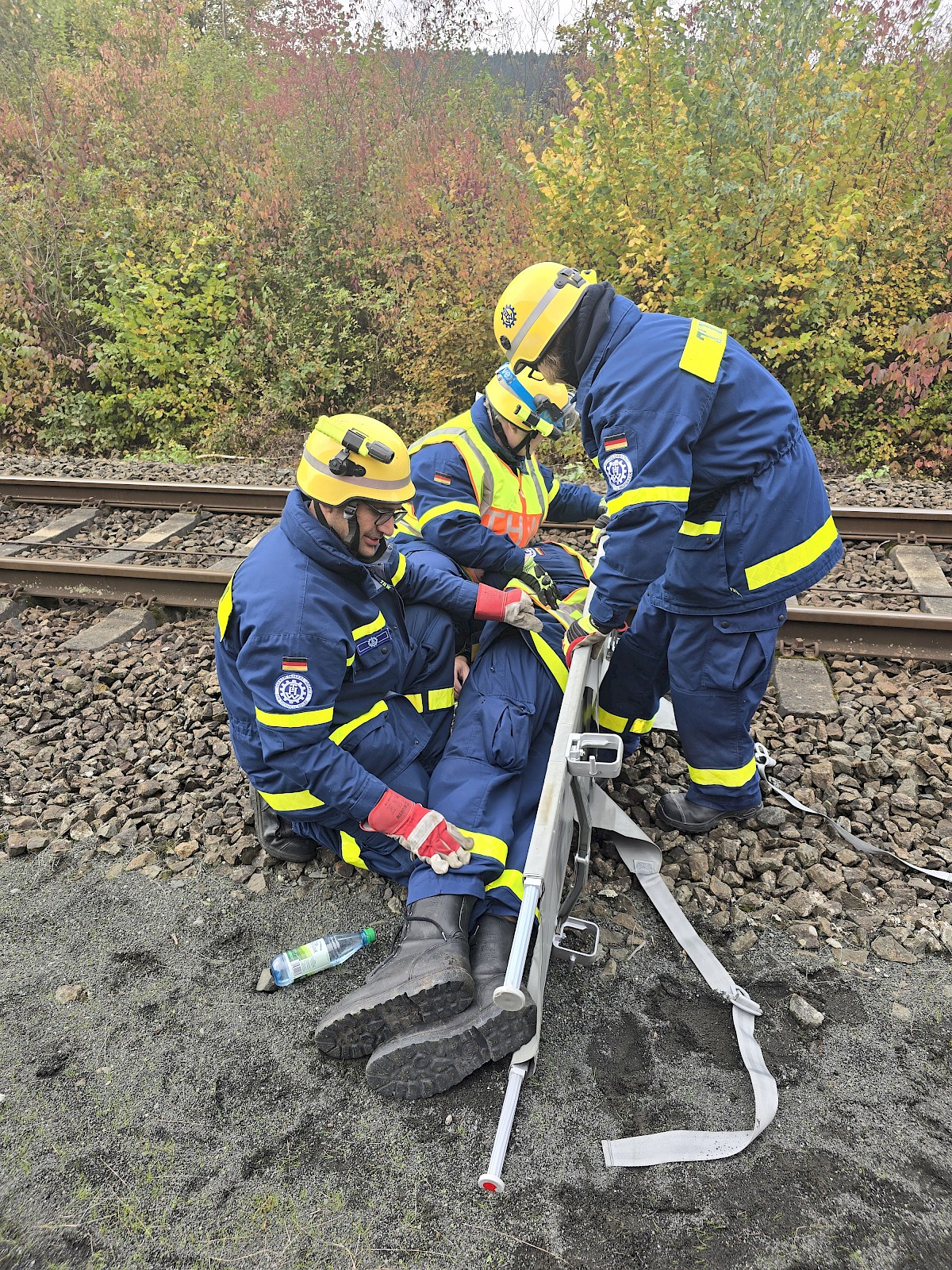 Gemeinsame Ausbildung am Rettungszug der Deutschen Bahn