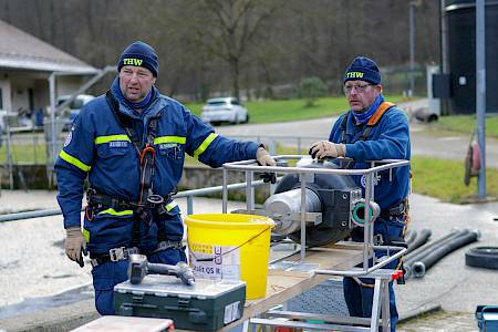 Erster Einsatz 2025: Pumparbeiten in der Kläranlage Wiesthal