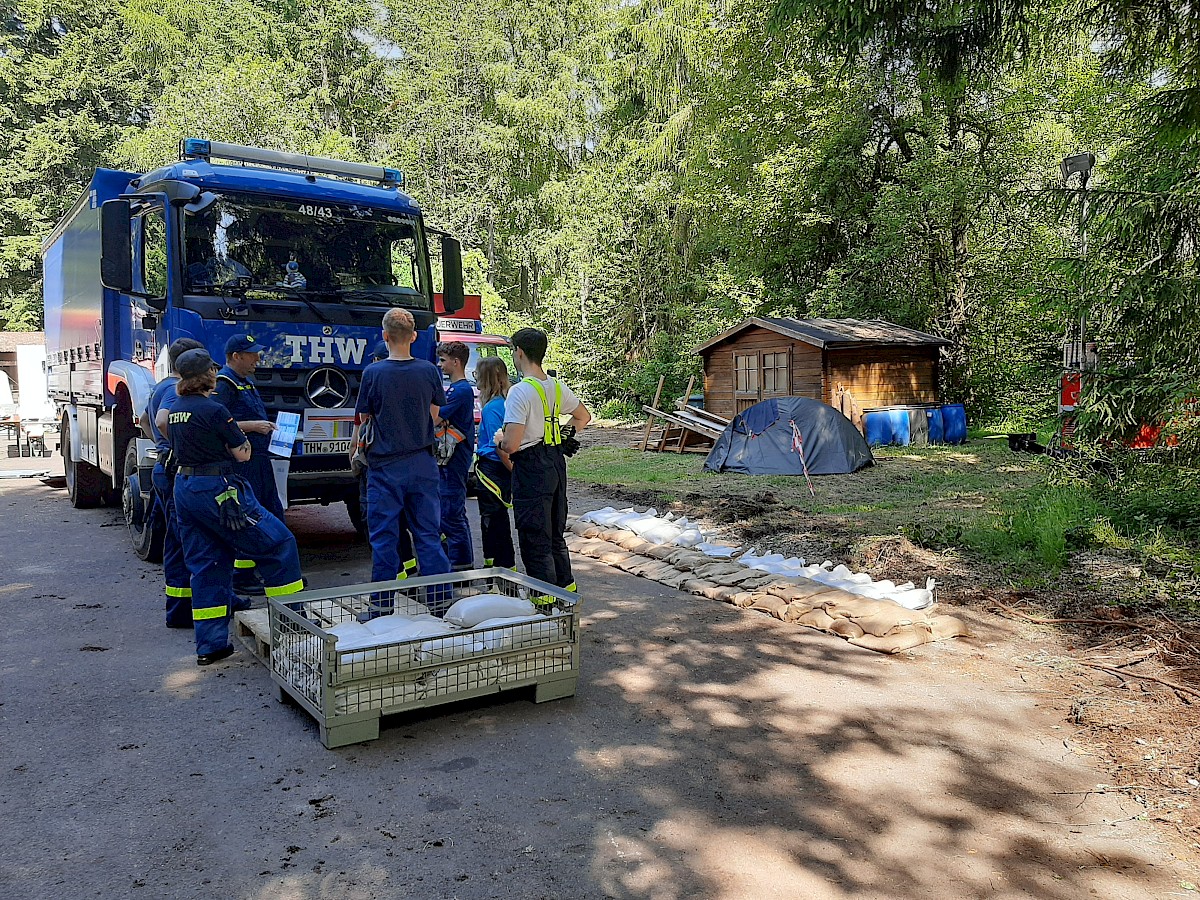 Hochwasserschutzausbildung mit der Feuerwehr Lohr