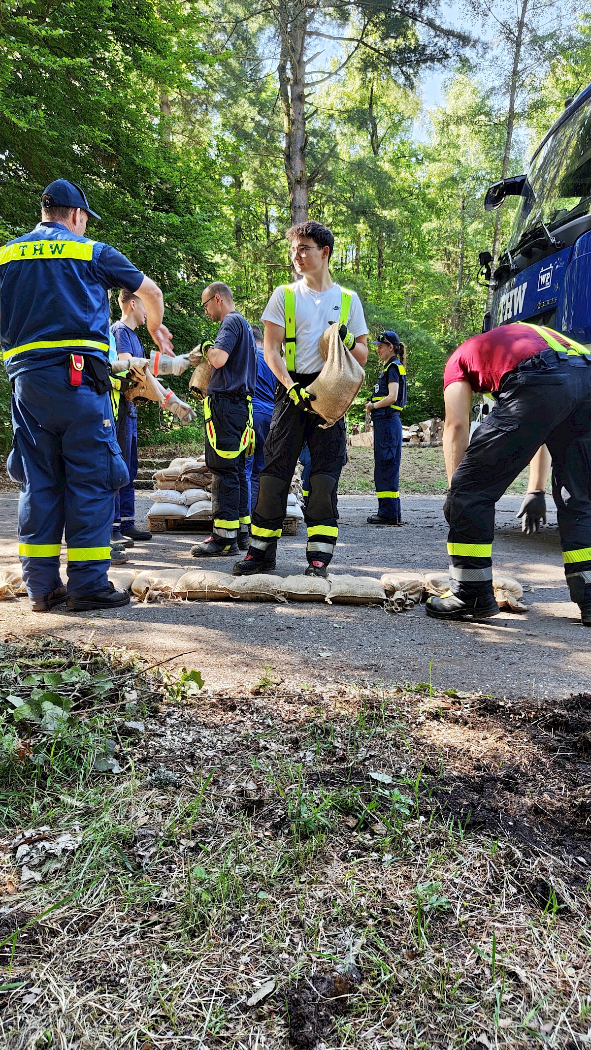 Hochwasserschutzausbildung mit der Feuerwehr Lohr
