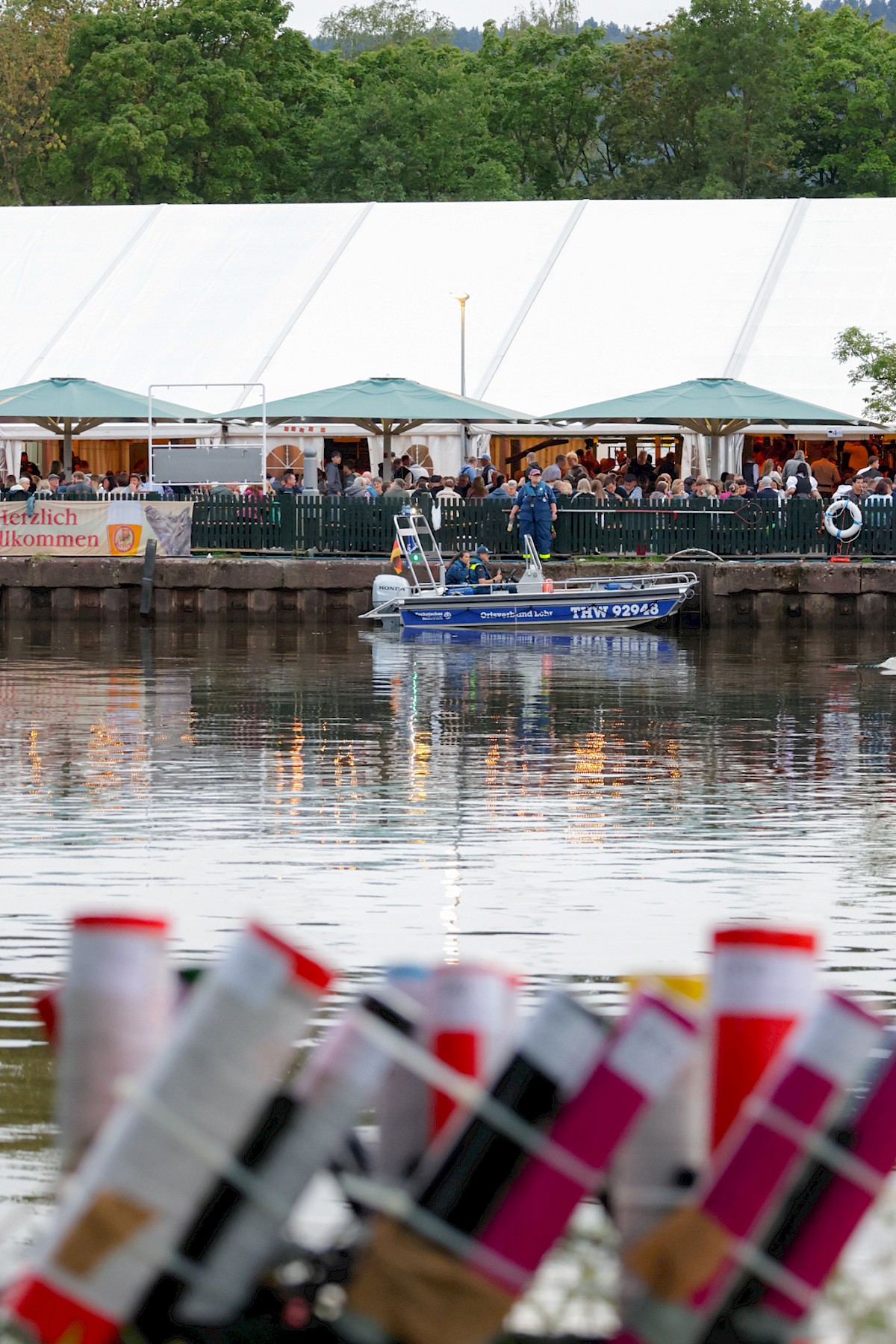 Absicherung  des Feuerwerks der Spessartfestwoche