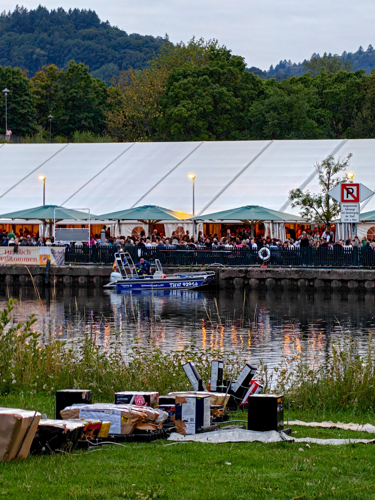 Absicherung  des Feuerwerks der Spessartfestwoche
