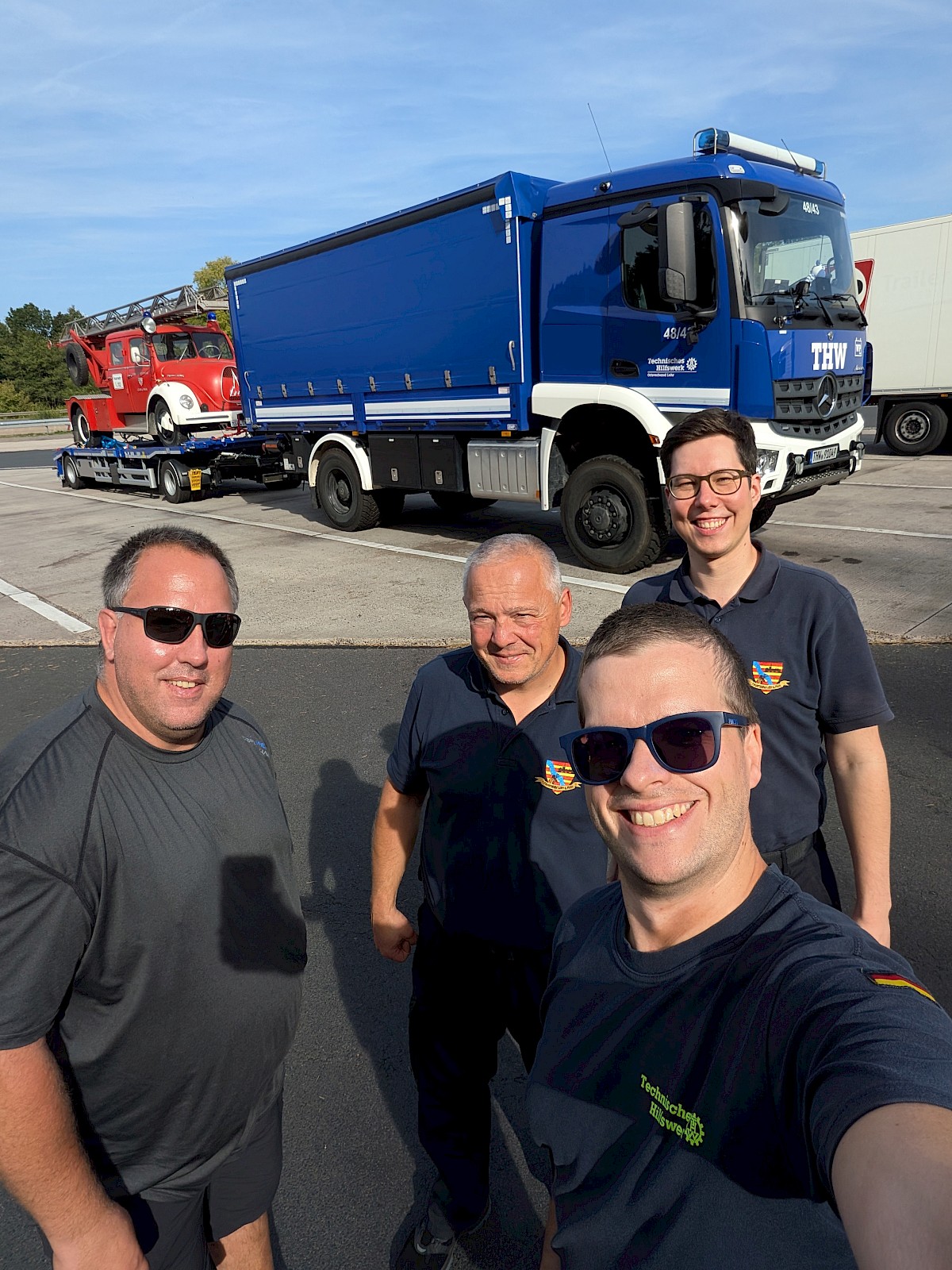 Abholung der historischen Drehleiter der Feuerwehr Lohr