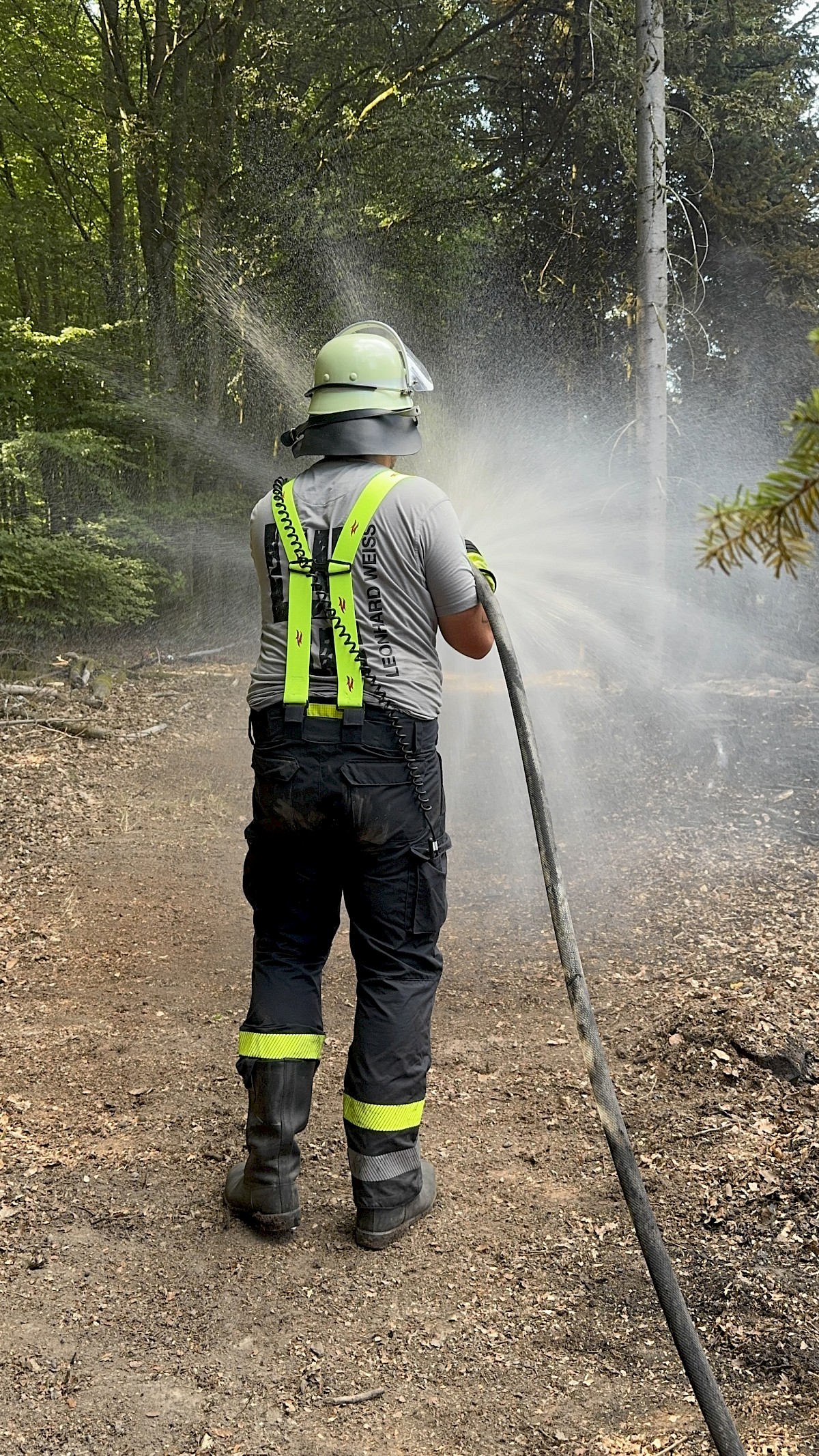 Viele Einsatzkräfte ein gemeinsames Ziel, THW unterstützt bei Waldbrandeinsatz in Rechtenbach